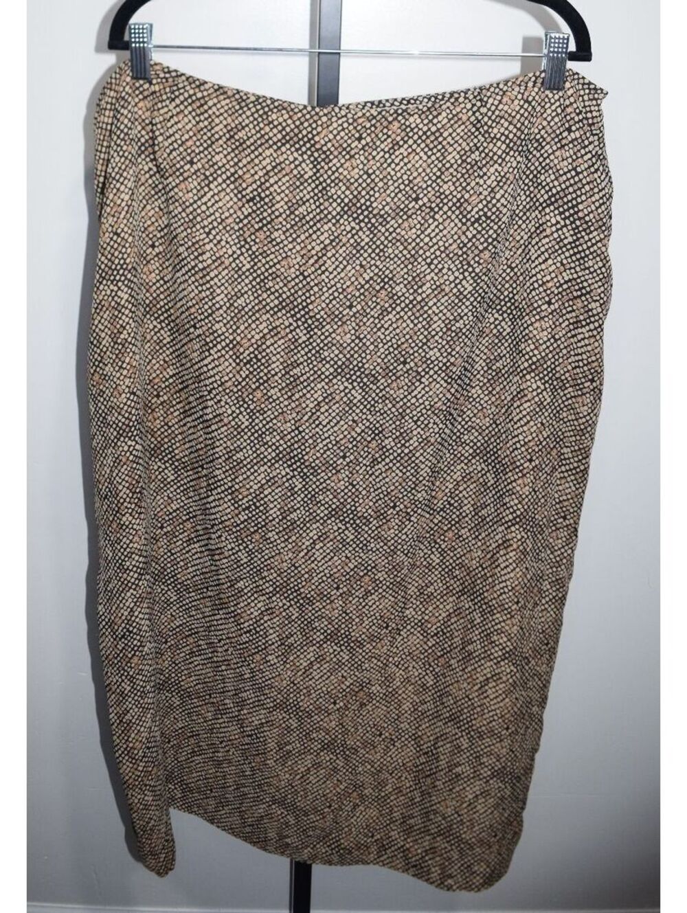 Apostrophe Plus Size Snakeskin Print Midi Skirt Tan Brown Black Size 22W